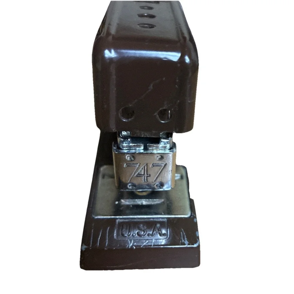 Vtg Stapler Metal‎ Swingline 747 Brown Desk Top 7